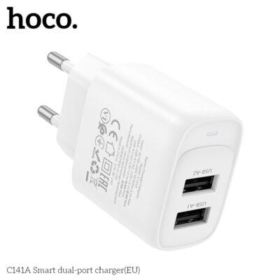 Cốc sạc hai cổng thông minh Hoco C141A (EU) Cốc sạc hai cổng thông minh Hoco C141A (EU) - Ảnh 8