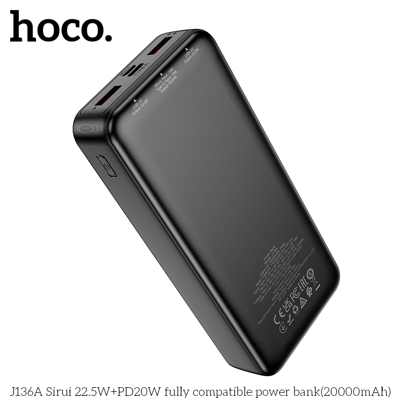 Pin dự phòng HOCO J136A Sirui 22.5W+PD20W (20000mAh) - Ảnh 9