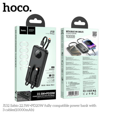 Pin dự phòng Hoco J132 22,5W+PD20W kèm 3 dây cáp (10000mAh) - Ảnh 2