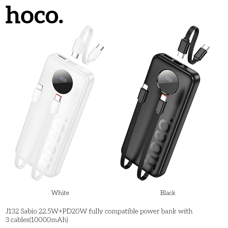 Pin dự phòng Hoco J132 22,5W+PD20W kèm 3 dây cáp (10000mAh) - Ảnh 4