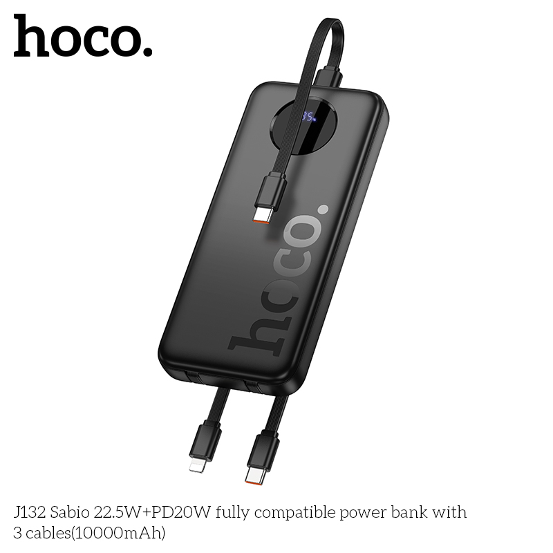 Pin dự phòng Hoco J132 22,5W+PD20W kèm 3 dây cáp (10000mAh) - Ảnh 5