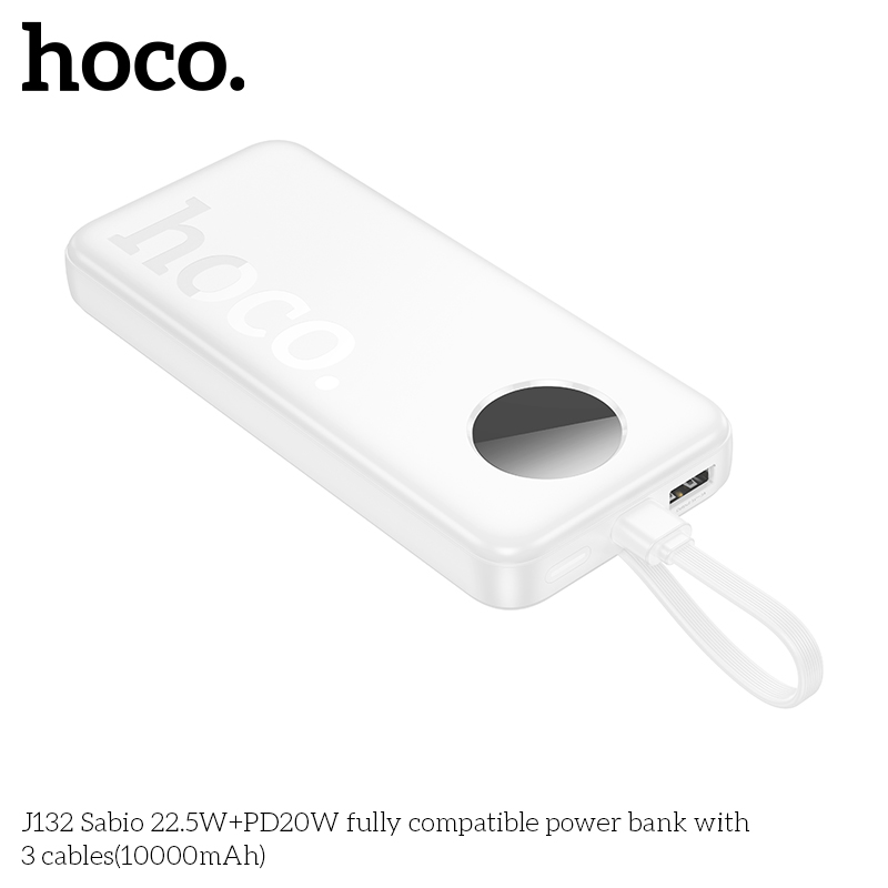 Pin dự phòng Hoco J132 22,5W+PD20W kèm 3 dây cáp (10000mAh) - Ảnh 6