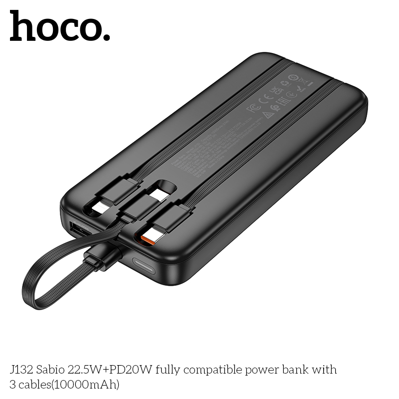 Pin dự phòng Hoco J132 22,5W+PD20W kèm 3 dây cáp (10000mAh) - Ảnh 7