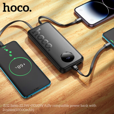 Pin dự phòng Hoco J132 22,5W+PD20W kèm 3 dây cáp (10000mAh) - Ảnh 8