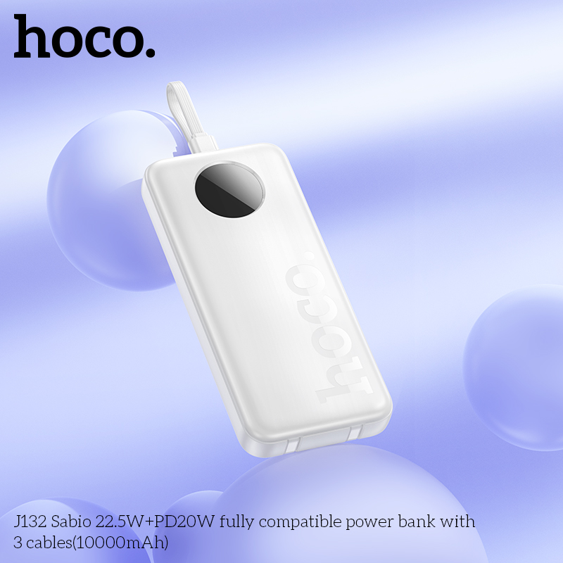 Pin dự phòng Hoco J132 22,5W+PD20W kèm 3 dây cáp (10000mAh) - Ảnh 9