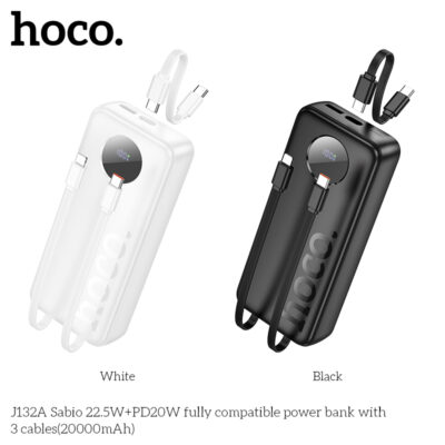 Pin dự phòng Hoco J132A Sabio 22.5W+PD20W kèm 3 dây cáp (20000mAh) - Ảnh 4