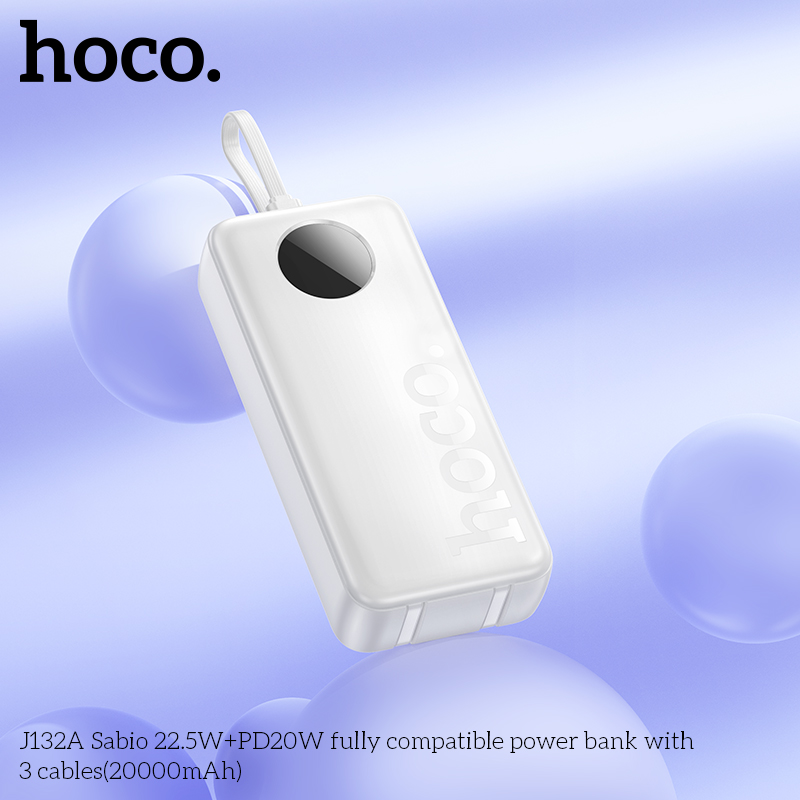 Pin dự phòng Hoco J132A Sabio 22.5W+PD20W kèm 3 dây cáp (20000mAh) - Ảnh 9