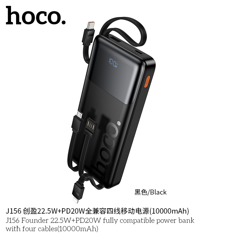 Pin dự phòng Hoco J156 Founder 22.5W+PD20W kèm bốn dây cáp (10000mAh) - Ảnh 2