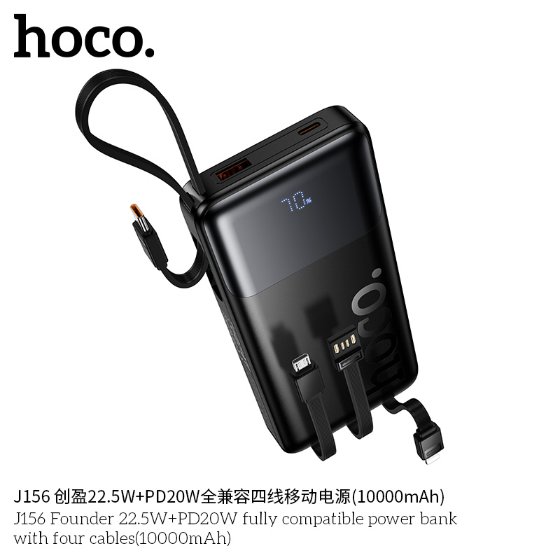 Pin dự phòng Hoco J156 Founder 22.5W+PD20W kèm bốn dây cáp (10000mAh) - Ảnh 3