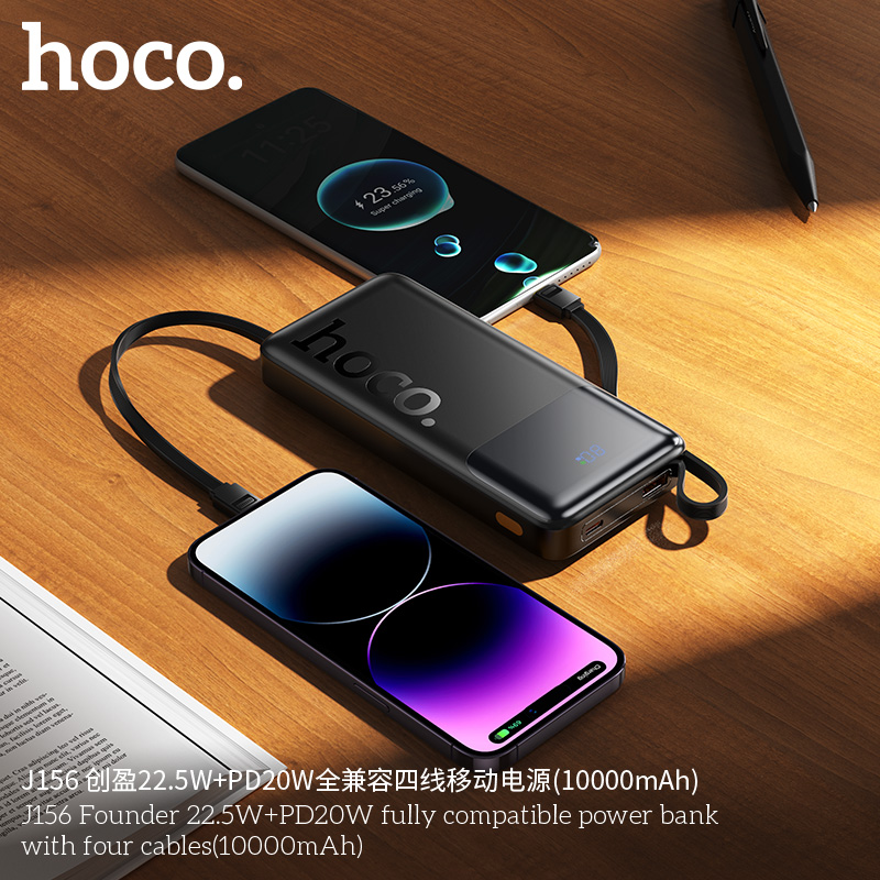 Pin dự phòng Hoco J156 Founder 22.5W+PD20W kèm bốn dây cáp (10000mAh) - Ảnh 7