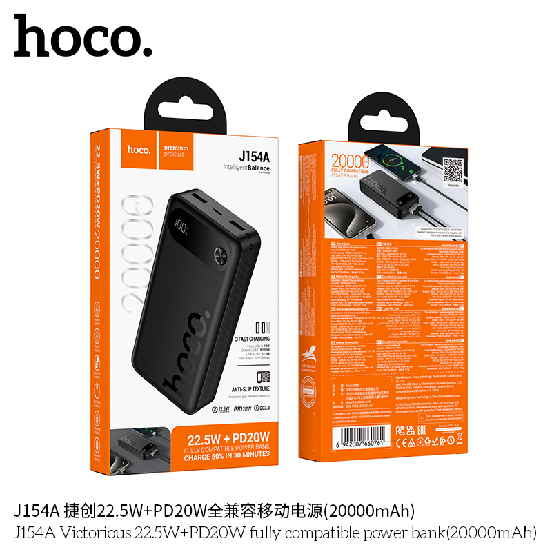 Pin sạc dự phòng tương thích hoàn toàn Hoco J154A Victorious 22.5W+PD20W (20000mAh) - Ảnh 2