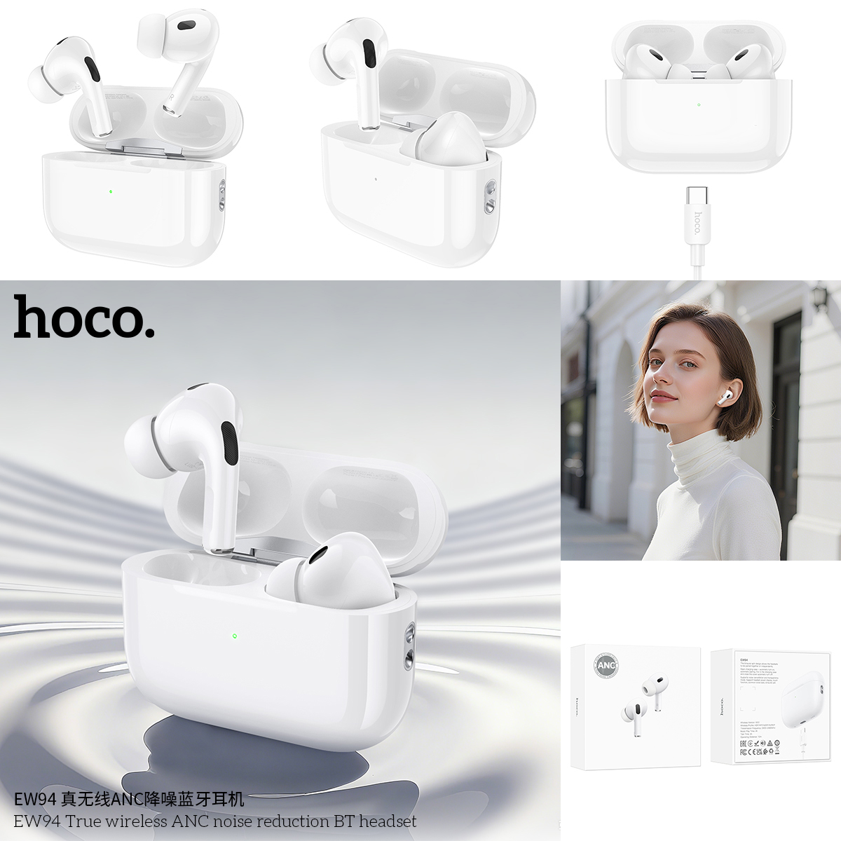 Tai nghe Bluetooth Hoco EW94 chống ồn (ANC) - Ảnh 2