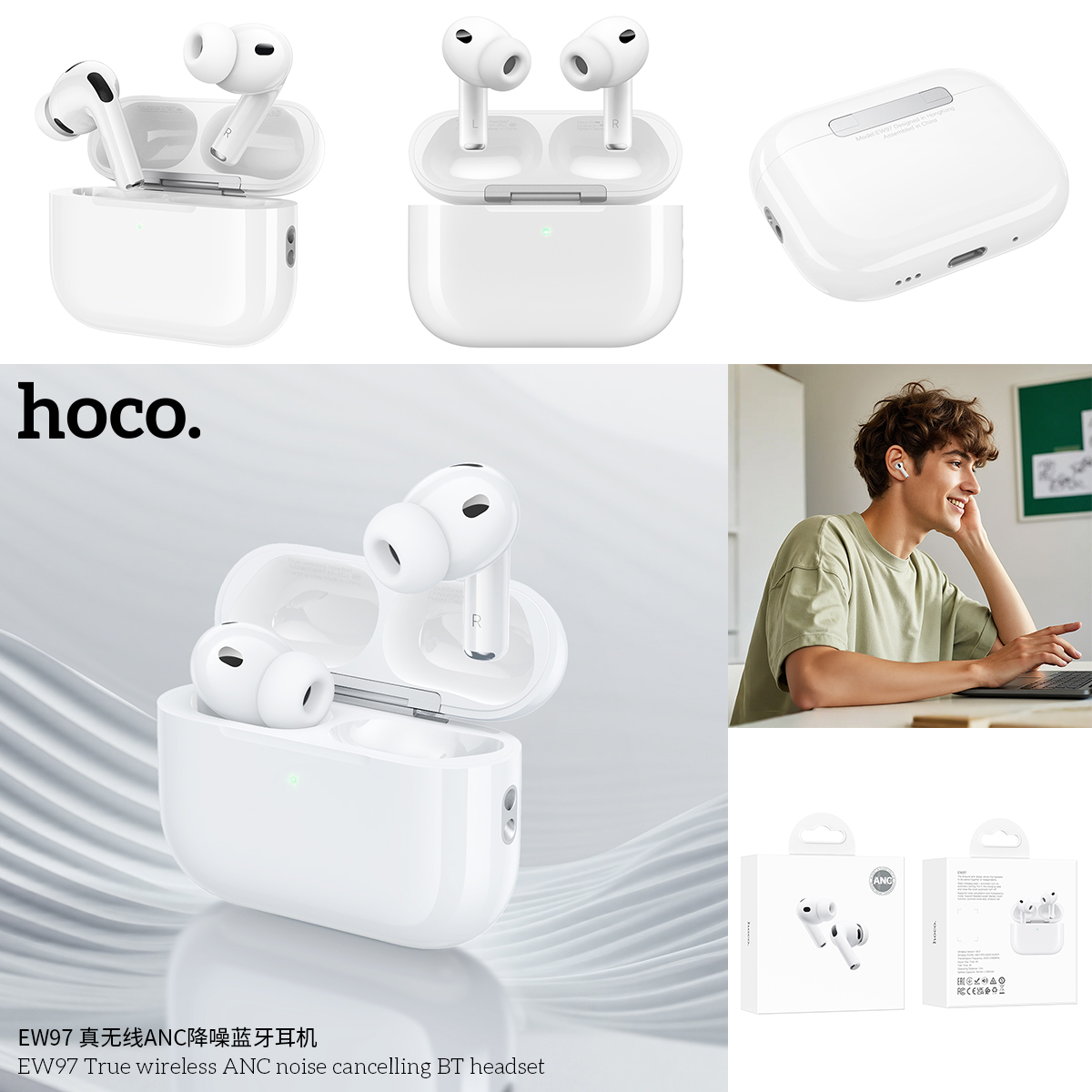 Tai nghe Bluetooth chống ồn ANC không dây hoàn toàn mới Hoco EW97 - Ảnh 10