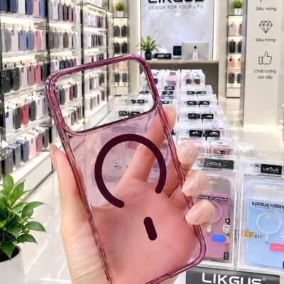Ốp Lưng Likgus PC Trong Suốt Có Vòng Từ - Ảnh 2